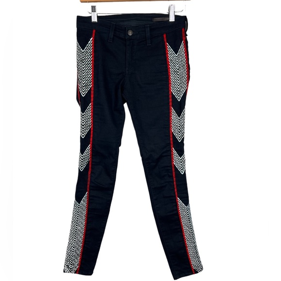 Rag &‎ Bone Women’s Raja Midnight Blue Embroidered Skinny Jeans Pants Size 26 - Picture 1 of 8